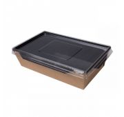 ECO OPSALAD 800 «BLACK EDITION» Контейнер бумажный 800мл 207х127х55мм черный ДНО (50шт/упак)(200шт/кор)