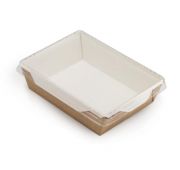 ECO OPSALAD 1000 Контейнер бумажный с крышкой 1000мл 200x160x55мм крафт (50шт/упак) (150шт/кор)